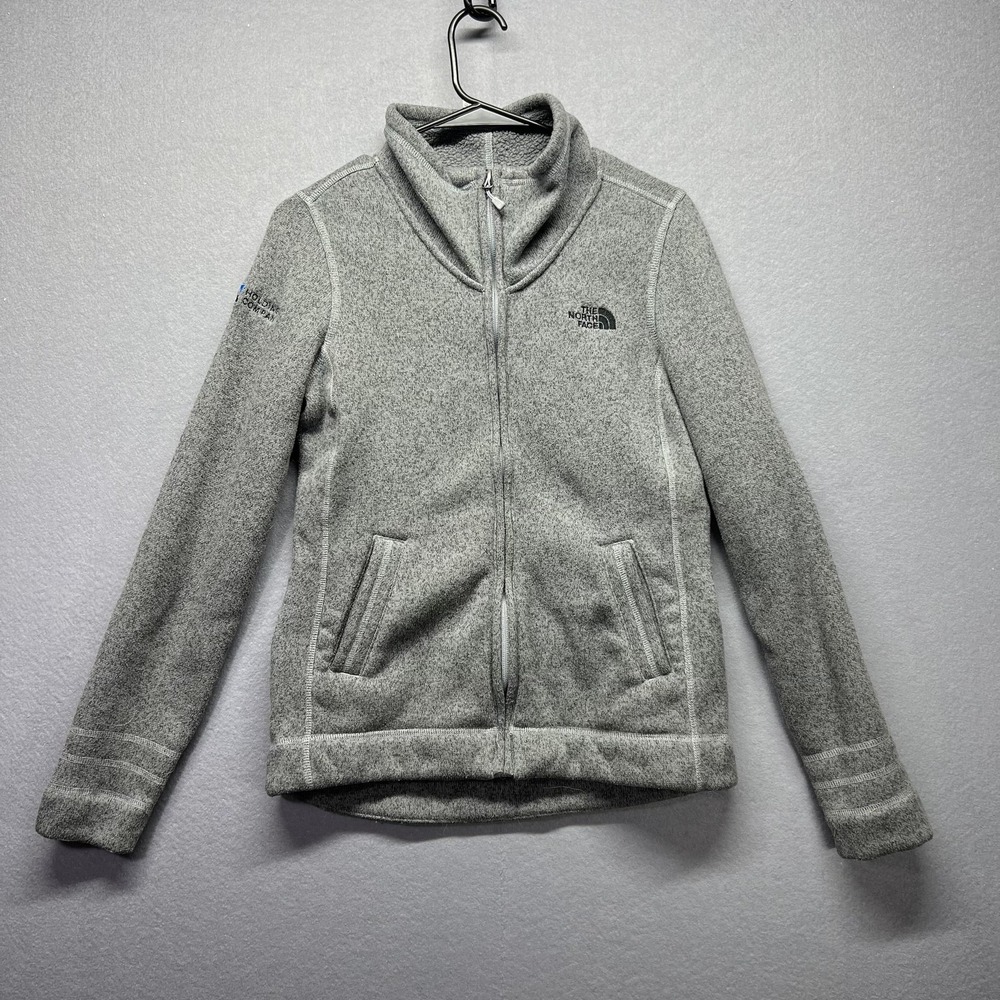 The North Face Jacket Womens Small Gray Sweater Fleece Full Zip Pockets Outdoor